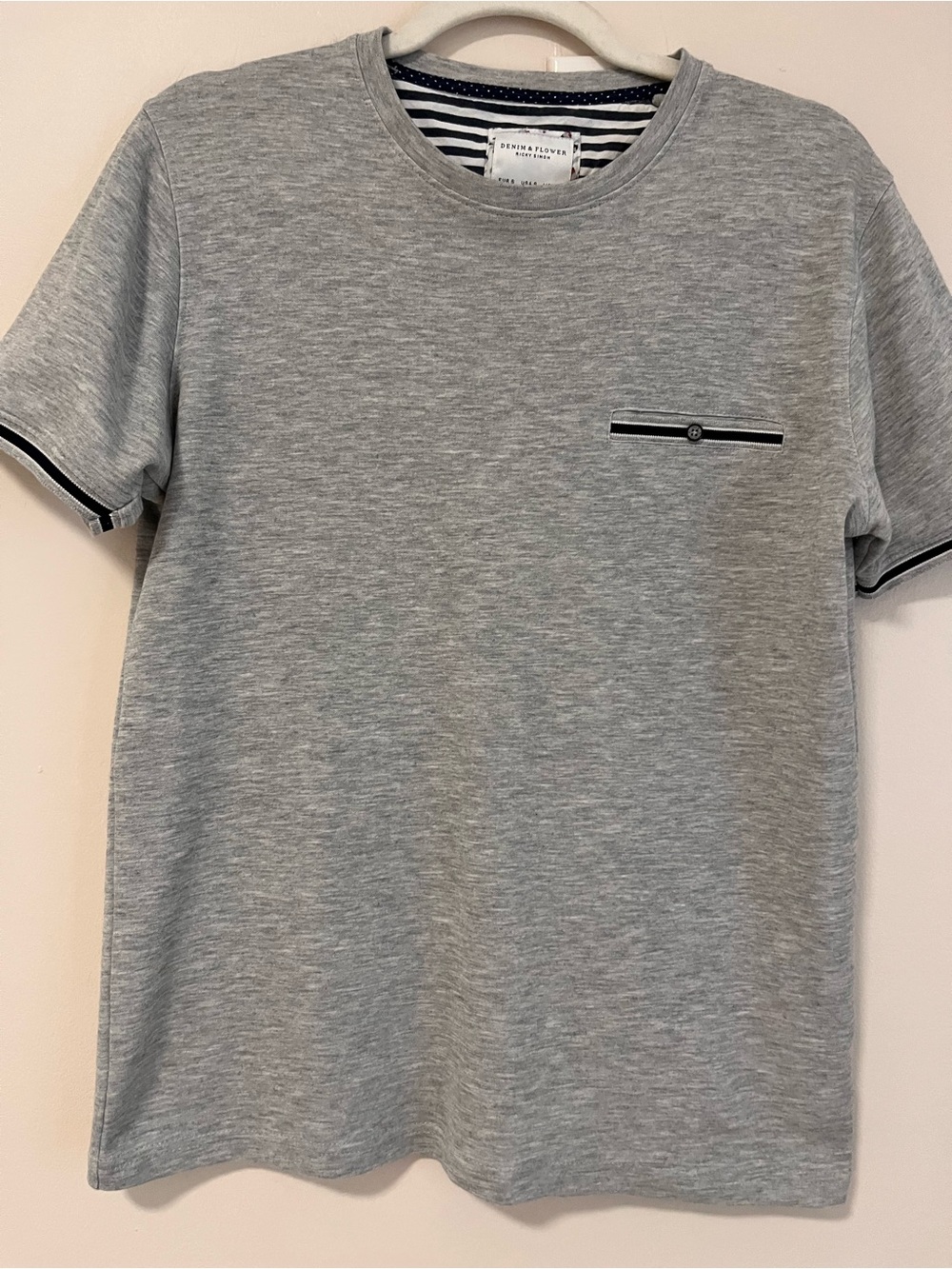 Denim & Flower Men's Grey Crewneck T-Shirt